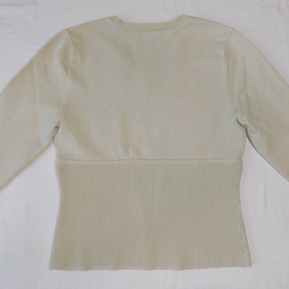Aritzia Babaton Sculpt Knit Empire Longsleeve | Matte Pearl | Bodycon | EUC | L - Picture 4 of 9